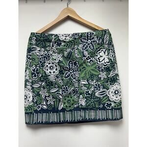 Ann Taylor LOFT Green Floral Mini Skirt Size 10